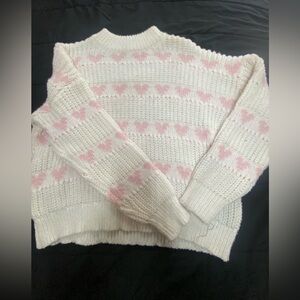 Cozy Pink Heart Sweater